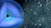 Ilustrasi hujan berlian Neptunus dan Uranus. (Greg Stewart/SLAC National Accelerator Laboratory)