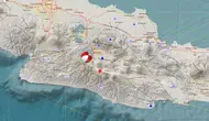 Gempa Magnitudo 5,0 mengguncang wilayah Kabupaten Bandung, Rabu (18/9/2024), pukul 09.41.08 WIB. (Liputan6.com/ Dok BMKG)