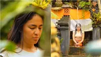 5 Potret Marshanda Melukat di Bali, Khusyuk Pejamkan Mata di Bawah Air Mengalir