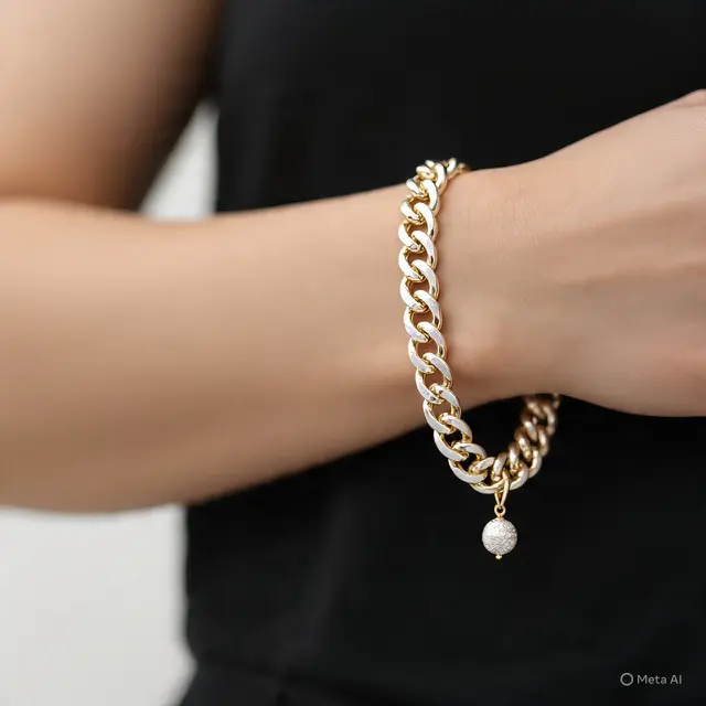 Gelang Rantai Emas Putih Model Korea 2025
