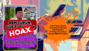 Cek Fakta: Tidak Benar Presiden Prabowo dan Menkeu Purbaya Sepakat Turunkan Harga Pertalite Jadi Rp 7 Ribu