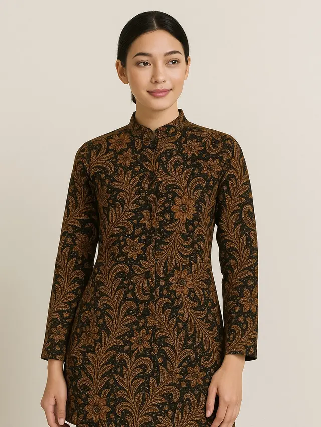 Model Batik Tunik Slimfit Wanita Terbaru