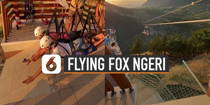 VIDEO: Asyik dan Menegangkan, Wahana Flying Fox di Atas Tebing Tinggi