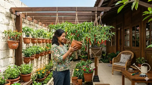 Cara Menata Kebun Cabai Gantung agar Estetik