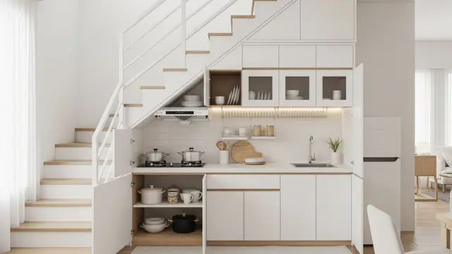 Model Dapur Minimalis Bawah Tangga Rumah Minimalis yang Tidak Makan Banyak Tempat