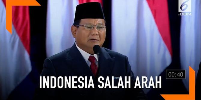 VIDEO: Prabowo Sebut Ekonomi Indonesia Salah Arah