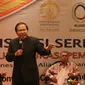 Mantan Menko Kemaritiman Rizal Ramli saat diskusi serial untuk edukasi pemilih dengan tema "Debat-Tak Debat: Utang Besar Buat Siapa? di Jakarta Convention Center, Senayan, Jakarta, Selasa (3/7). (Liputan6.com/Angga Yuniar)