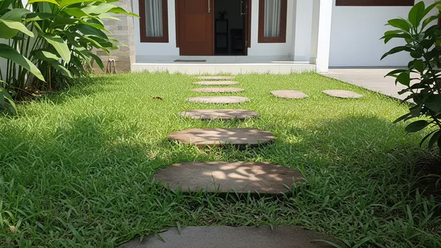 Ide Jalur Setapak Kebun agar Tidak Becek Saat Musim Hujan (AI)