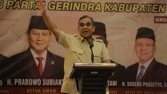 Sekjen Partai Gerindra Ahmad Muzani menghadiri konsolidasi politik bersama pengurus ranting, PAC, dan DPC Gerindra se-Kabupaten Grobogan dan Kabupten Blora, Jawa Tengah, Jumat (9/6) (Istimewa)
