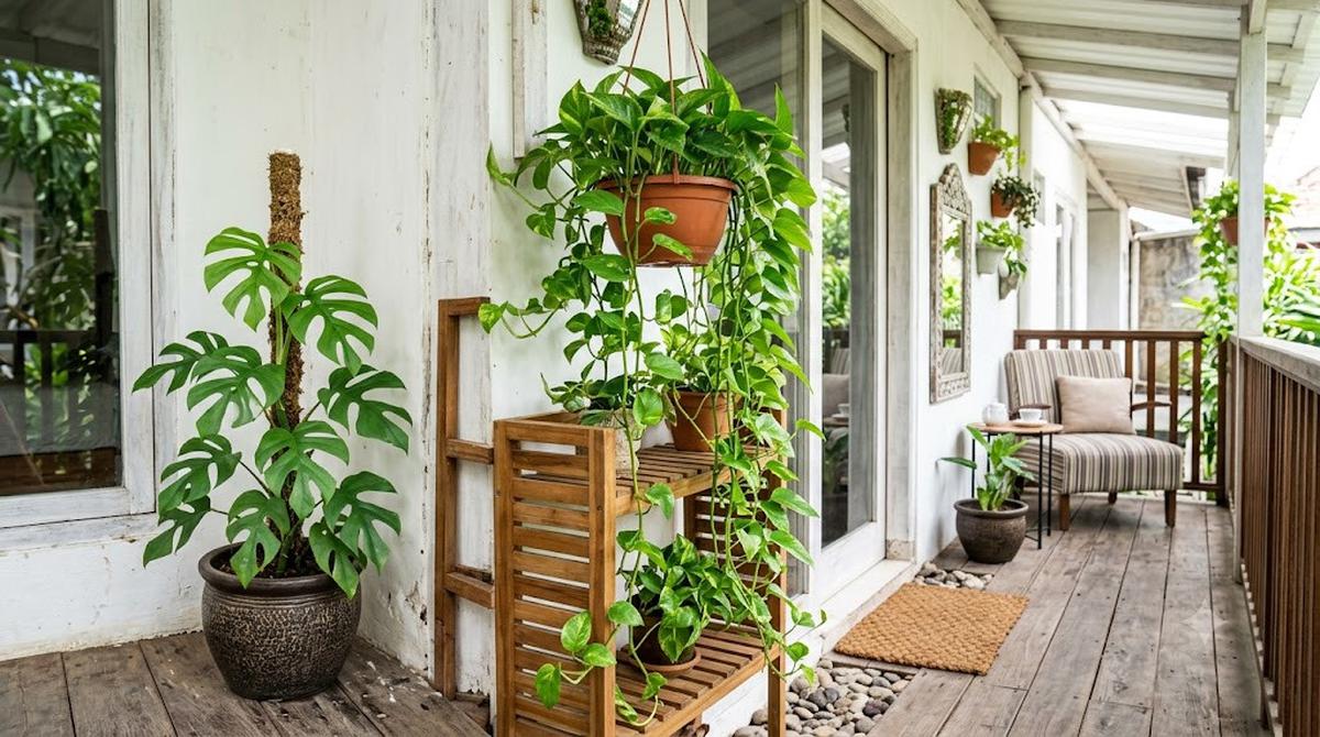 Cara Menata Tanaman Hias di Rumah agar Tidak Terlihat Seperti Kebun (AI Generated)