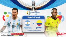 Live streaming Argentina vs Kolombia di semifinal Copa America 2021, Rabu (7/7/2021) dapat disaksikan melalui platform Vidio. (Dok. Vidio)
