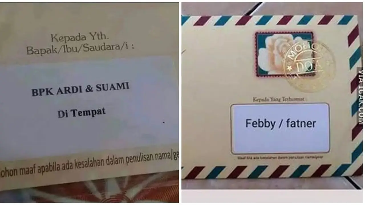 6 Nama Bareng Pasangan di Undangan Nikah Ini Kocak, Kesalahan Tak Disengaja