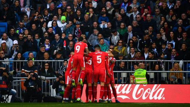 Selebrasi pemain Girona saat kalahkan Real Madrid