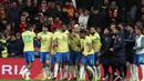 Kemenangan Spanyol sirna setelah Lucas Paqueta berhasil mencetak gol pada masa tambahan waktu, juga lewat eksekusi penalti di menit ke-90+6. Skor 3-3 pun menjadi hasil akhir laga ini. (Thomas COEX/AFP)