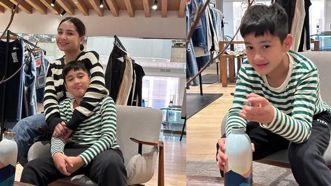 Potret Nagita Slavina dan Rafathar ke Mall Pakai Outfit Serasi. (instagram/raffinagita1717)