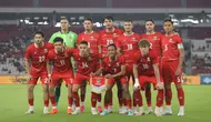 Starting XI Timnas Indonesia saat menghadapi Oman dalam laga FIFA Matchday Juni 2026 di Stadion Utama Gelora Bung Karno (SUGBK) Senayan, Jakarta, Jumat (5/6/2026). (Bola.com/Bagaskara Lazuardi)