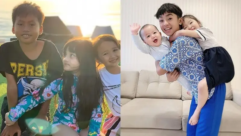 6 Potret Kedekatan Anak Selebriti dan Saudara Angkat, Kompak