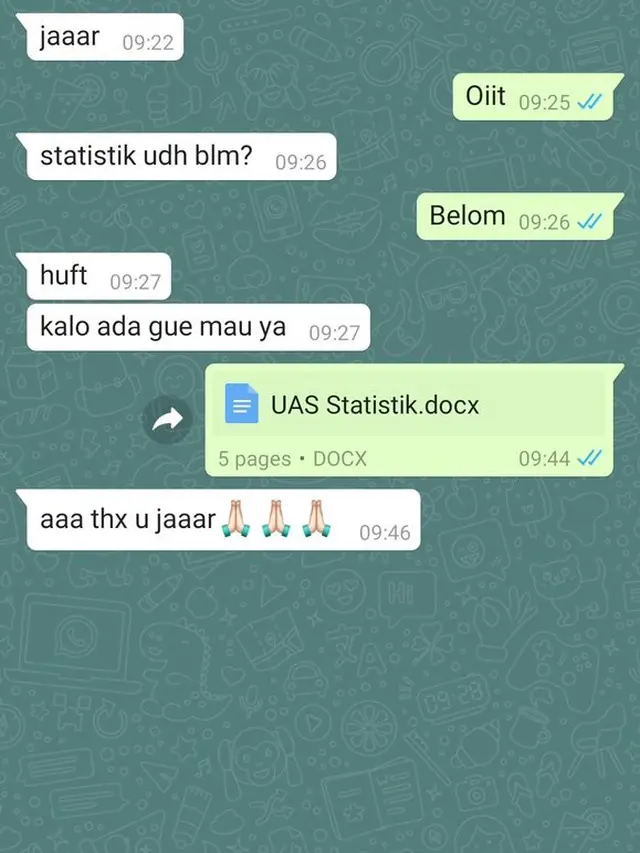 6 Chat Teman Sekelas Minta Contekan Ini Tidak Tahu Diri
