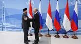 Presiden Prabowo Subianto  dan Presiden Rusia Vladimir Putin mengadakan pertemuan di sela-sela Forum Ekonomi Timur di Vladivostok, Kamis, 3 September 2026. (AFP/  Vyacheslav Prokofyev/ Pool)