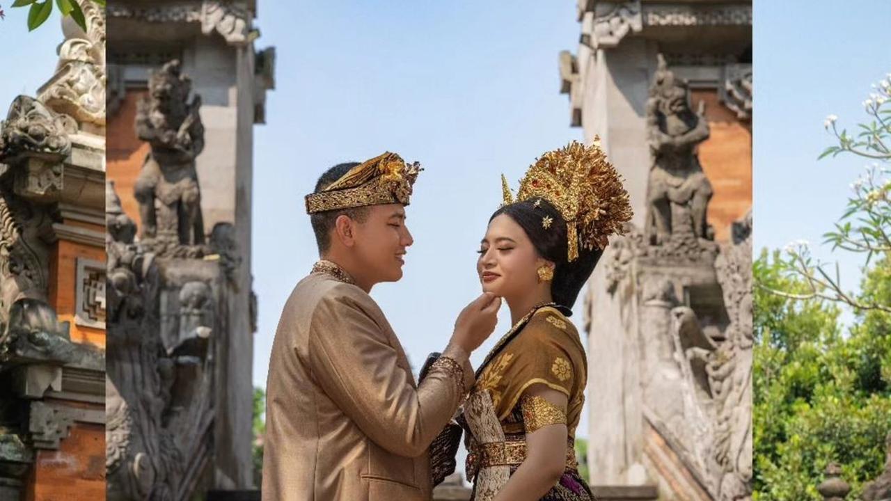 Potret Prewedding Iptu Hafiz Akbar & Angela Perkasa Berbalut Adat Bali Jelang Pernikahan