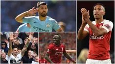 Striker Arsenal, Pierre-Emerick Aubameyang bersama penyerang Chelesea, Eden Hazard, memimpin top scorer sementara dengan torehan 7 gol. Berikut daftar pencetak gol terbanyak sementara Premier League pekan ke-10. (Foto-foto Kolase AP dan AFP)