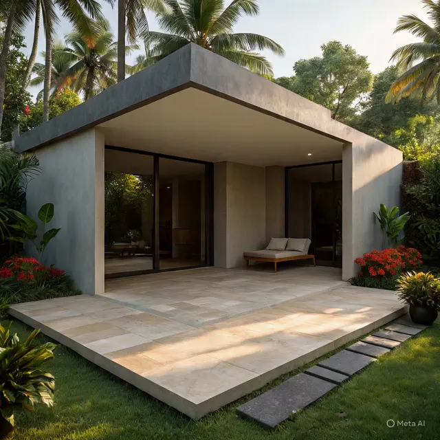Model Teras Rumah Leter L Yang Unik dan Multifungsi/Ilustrasi AI