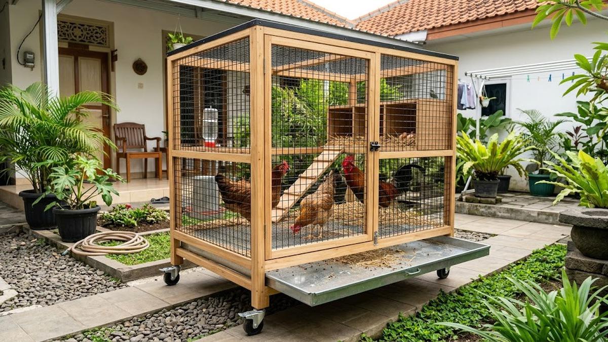7 Model Kandang Ayam Portabel dengan Roda agar Mudah Dipindah, Sangat Fleksibel