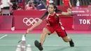 Langkah tunggal putri Indonesia, Gregoria Mariska Tunjung, terhenti di babak 16 besar Olimpiade Tokyo 2020. (Foto: AP/Markus Schreiber)