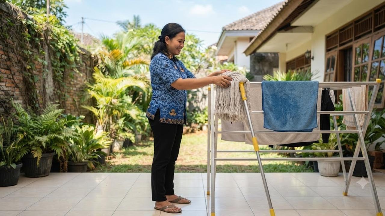 Hindari Menjemur di Ruangan Tertutup (AI Generated)