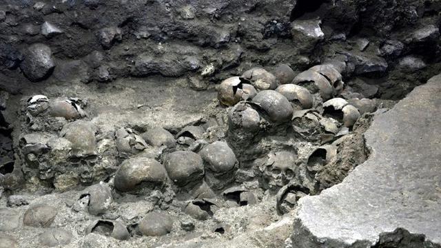 Menara Tengkorak Aztec. (AFP)