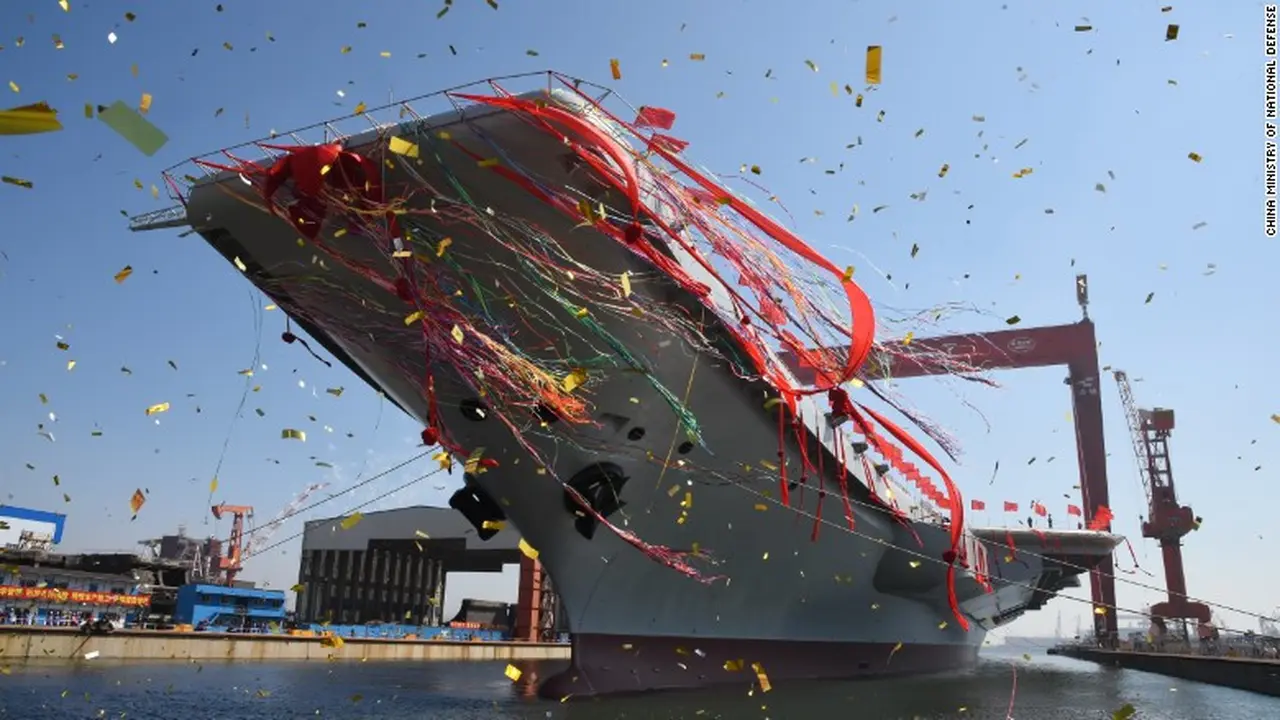 Kapal Induk China yang baru diresmikan. (China Ministry of National Defense)