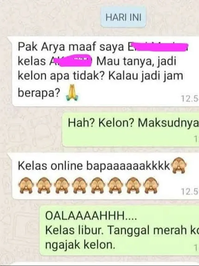 6 Chat Lucu dengan Guru Ini Bikin Salah Paham