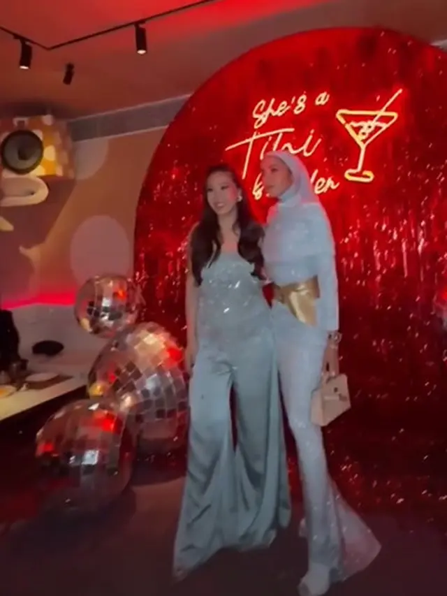 Adu Gaya Glamor Santun Aurel Hermansyah, Syahnaz Sadiqah, dan Olla Ramlan di Ultah Marlene Hariman, Tampil Blink Blink dengan Hijab