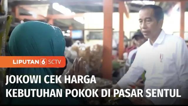 Presiden Jokowi mengecek harga berbagai kebutuhan pokok di Pasar Sentul, Yogyakarta, Senin (09/01) pagi. Usai pencabutan PPKM, presiden berharap aktivitas perdagangan kembali ramai seperti sebelum masa pandemi.