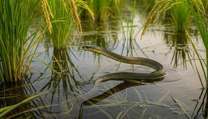 Ilustrasi Ular Sawah. (Foto: AI)
