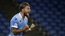 3. Ciro Immobile (28 gol) - Performa Ciro Immobile bersama Lazio sepanjang tahun 2020 ini sangat mengagumkan. Bomber asal Italia ini menyumbangkan 28 gol untuk Lazio di semua kompetisi sepanjang tahun 2020. (AFP/Filippo monteforte)