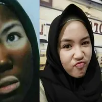 Gara-gara pakai Henna buat maskeran, wajah cewek ini langsung jadi bahan perbincangan masyarakat dunia maya. (Foto: Facebook)