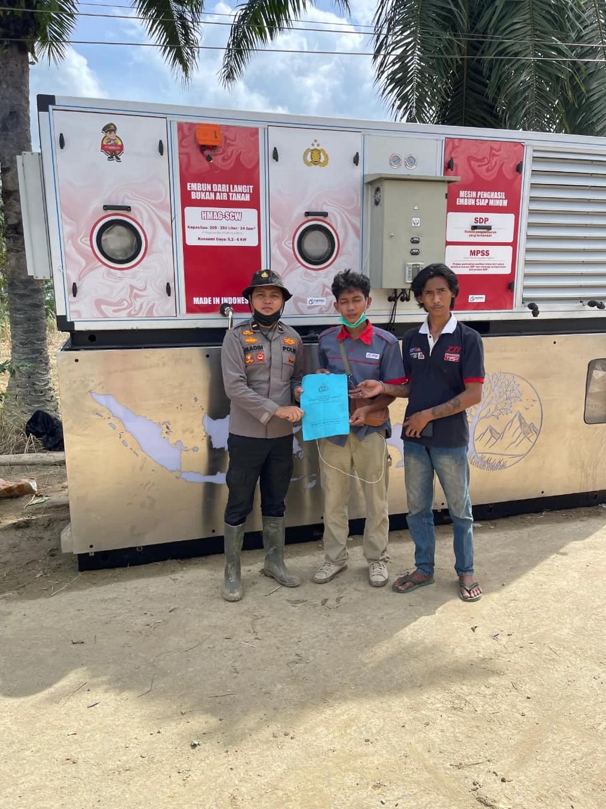 Polres Aceh Tamiang Terima 2 Unit Mesin Penghasil Embun Siap Minum dari Slog Polri