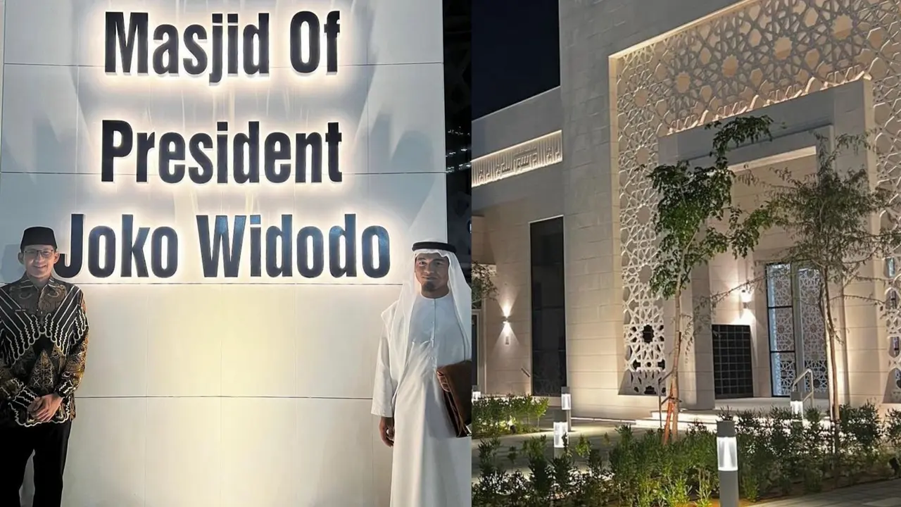 Sandiaga Uno saat mengunjungi Masjid Presiden Jokowi di Abu Dhabi