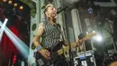 Personel grup band Green Day Mike Dirnt tampil di Metro, Chicago, Amerika Serikat, 29 Juli 2022. (Photo by Amy Harris/Invision/AP)