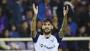 Gelandang Lazio, Luis Alberto berselebrasi usai mencetak gol ke gawang Fiorentina selama pertandingan lanjutan Liga Serie A Italia di Artemio Franchi Stadium di Florence, Italia, Senin 10 Oktober 2022. Dengan kemenangan ini, Lazio naik ke peringkat tiga klasemen dengan 20 poin. (Massimo Paolone/LaPresse via AP)