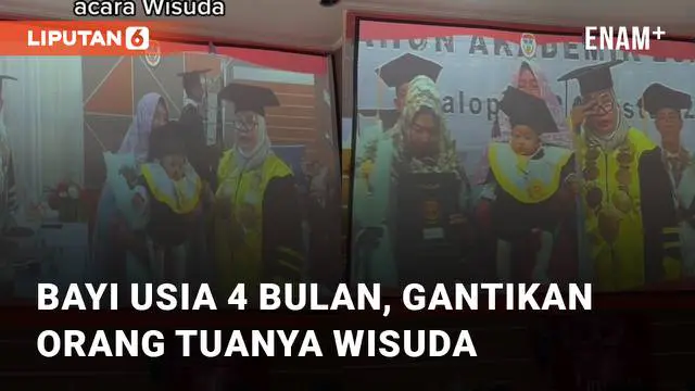 Seorang bayi berusia 4 Bulan gantikan ibunya wisuda viral di media sosial