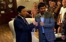 Foto bersama, Ketua DPR dan Pacquiao seperti mau tarung