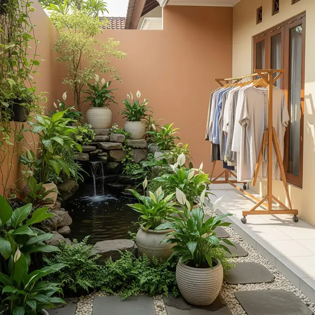 Ide Halaman Belakang Rumah Jadi Tempat Cuci dan Jemur Estetik