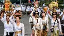 Hari Raya Nyepi merupakan perayaan tahun baru bagi umat Hindu yang didasarkan pada penanggalan atau kalender saka. Nyepi berasal dari kata sepi (sunyi, senyap). (Sonny TUMBELAKA/AFP)