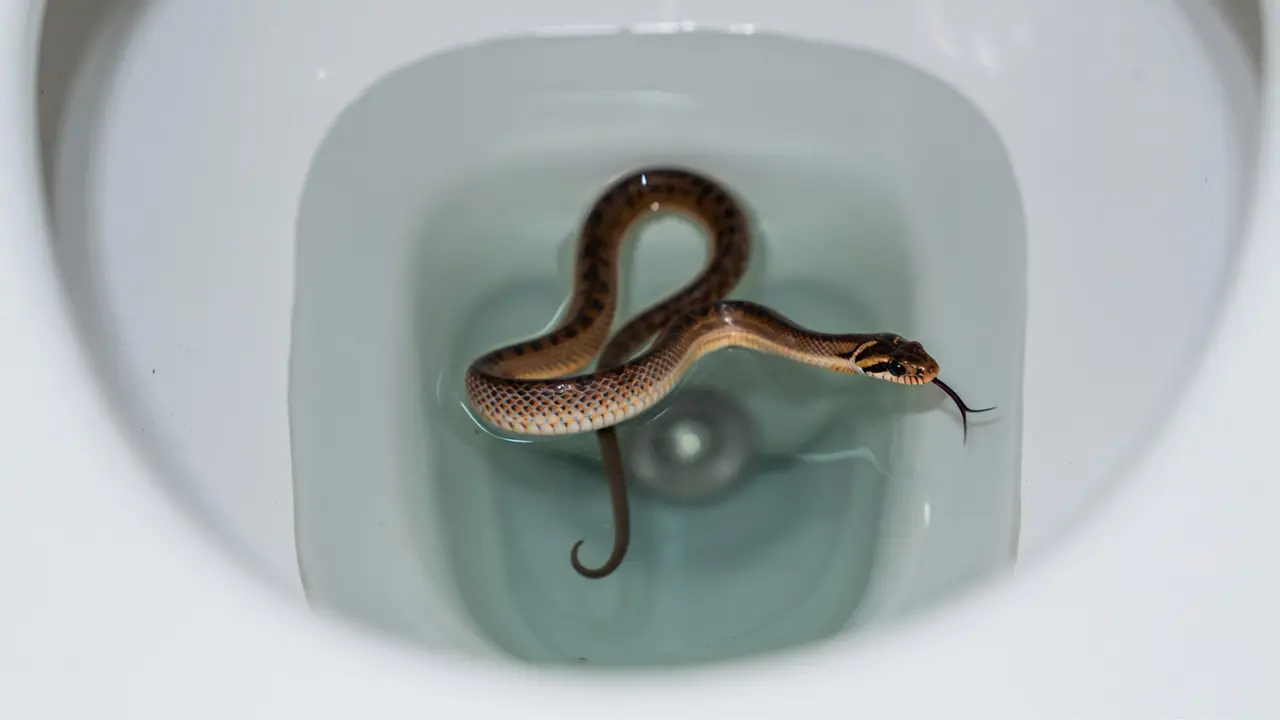 Ular di lubang kloset duduk (Foto: Reve Art AI)