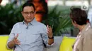 Sejumlah pertanyaan diajukan dalam perbincangan pada program Pemilu stasiun televisi SCTV “Kita Indonesia” di kawasan Gelora Bung Karno Jakarta, Selasa (12/9/2023). (Liputan6.com/Helmi Fithriansyah)