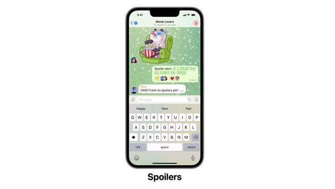 Telegram memperkenalkan fitur Spoilers di dalam aplikasi. (Doc: Telegram)