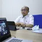 Sekjen Kemnaker Anwar Sanusi dalam webinar di Pusat Pendidikan dan Pelatihan Sumber Daya Manusia (Foto: Kemnaker)