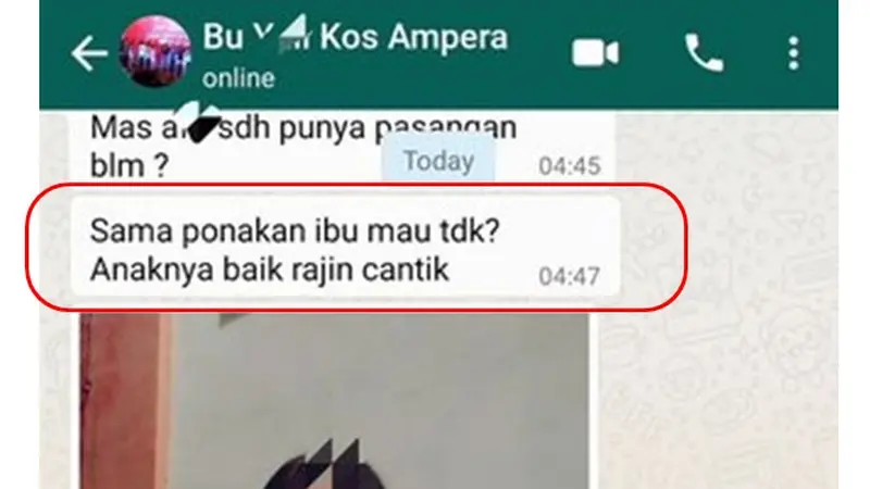 Viral Chat Ibu Kos Tawarkan Ponakan untuk Dinikahi Ini Bikin Netizen Syok